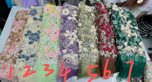 Beautiful Nigerian 3D Flower Lace Fabric 2026 African Beaded Sequins Lace Fabric French Embroidery Tulle Lace Wedding Dress