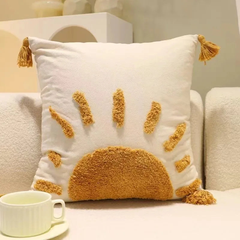 Bohemian Pillow Cushion Cover Geometry Embroidered Tassel EmbroideryLong Pillowcase Living Room Sofa Home Decor Customized