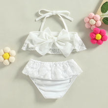 Toddler Baby Girls Swimwear Swimsuit Children Lace Bandage Bikini 2024 Summer Brand Baby Girl Biquini Swimming Suit