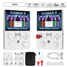 New R36 Max2 Retro Handheld Game Console Linux System 4.5 Inch IPS Screen 64G/128G Portable Pocket Player Built-in 18000+ Games