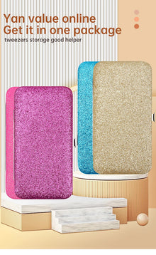 Eyelash Tweezers Storage Box Lash Lifting Eyebrow Clip Organizer Case Shiny Design Eyelashes Extension Tweezer Boxes Makeup Tool