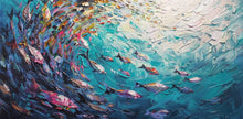 Abstract Blue Sea Fish Canvas Painting Nordic Art Graffiti Large Size Posters Print Modern Living Room Home Decoration Picture