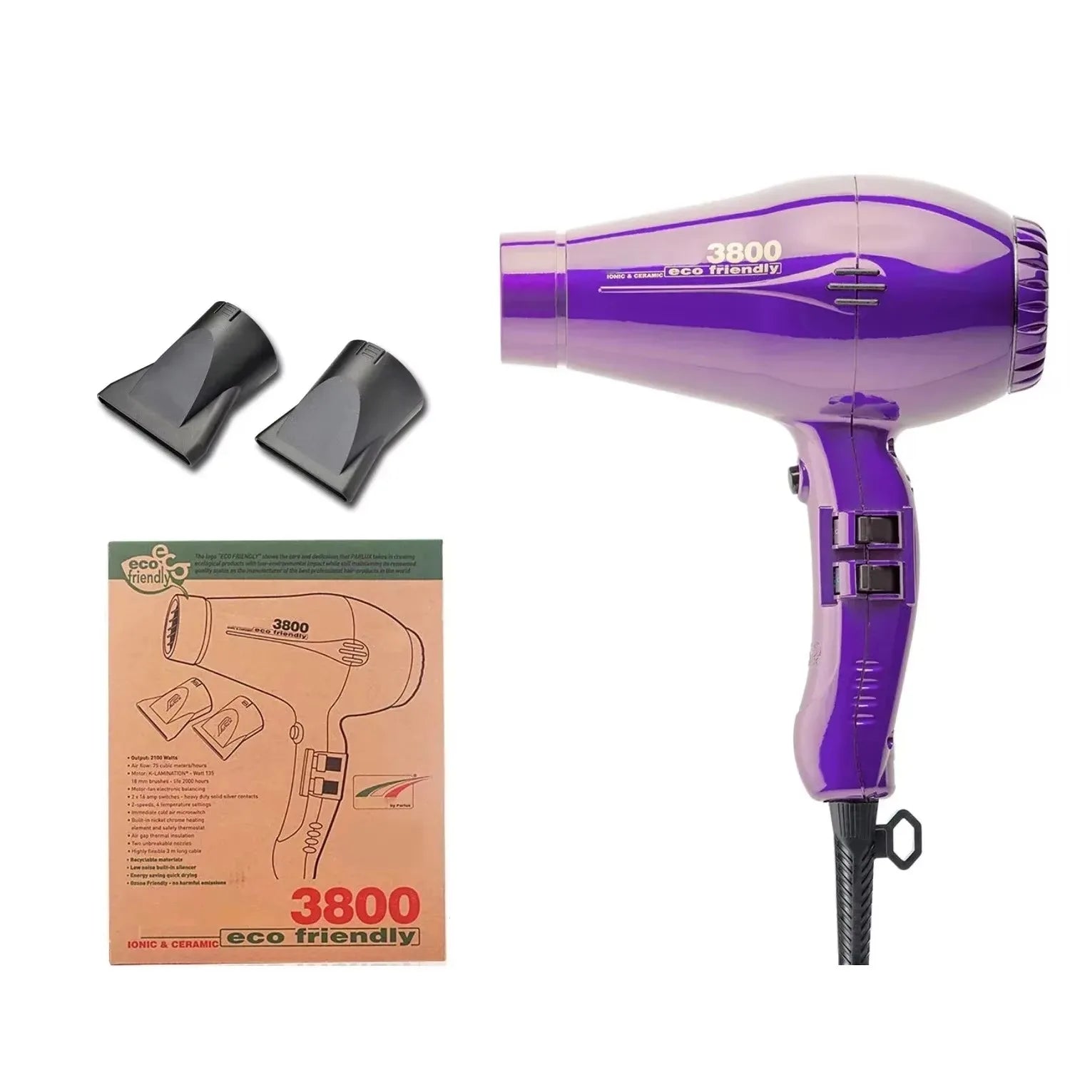 Household 2100W High-Power Hair Dryer with Negative Ions Hot & Cold Air High Airflow 3-Speed Adjustment for Stylish Styling
