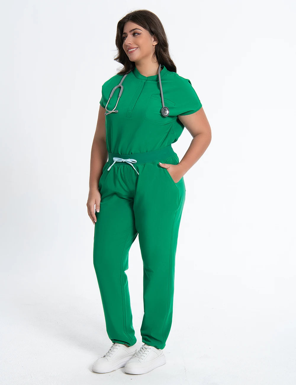 KUNGFU SCRUBS Nurses Uniforms Women Medical Scrubs Set Antibacterial Wrinkle Resistant Shirt Pant Fade Resistant Doctors Clothes