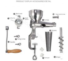 Stainless Steel Manual Juicer Extract Ginger Juice Machine Wheat Grass Juicer Auger Slow Squeezer