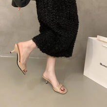 2026 Summer New Brand Women Slipper Fashion Open Toe Slip on Slides Ladies Elegant Thin High Heel Dress Pumps Slides 524