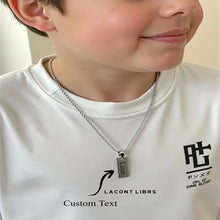 Gold - Plated Custom Boy Name Necklace with Engraved Rectangle Pendant, Perfect Birthday & Back - to - School Gift for Kids