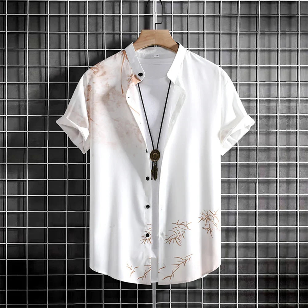 Simple Men'S Shirt 3d Printed Retro Fashion Top Loose Oversized Wear Every Day Casual Short Sleeved Shirt Comfort Men'S Clothing