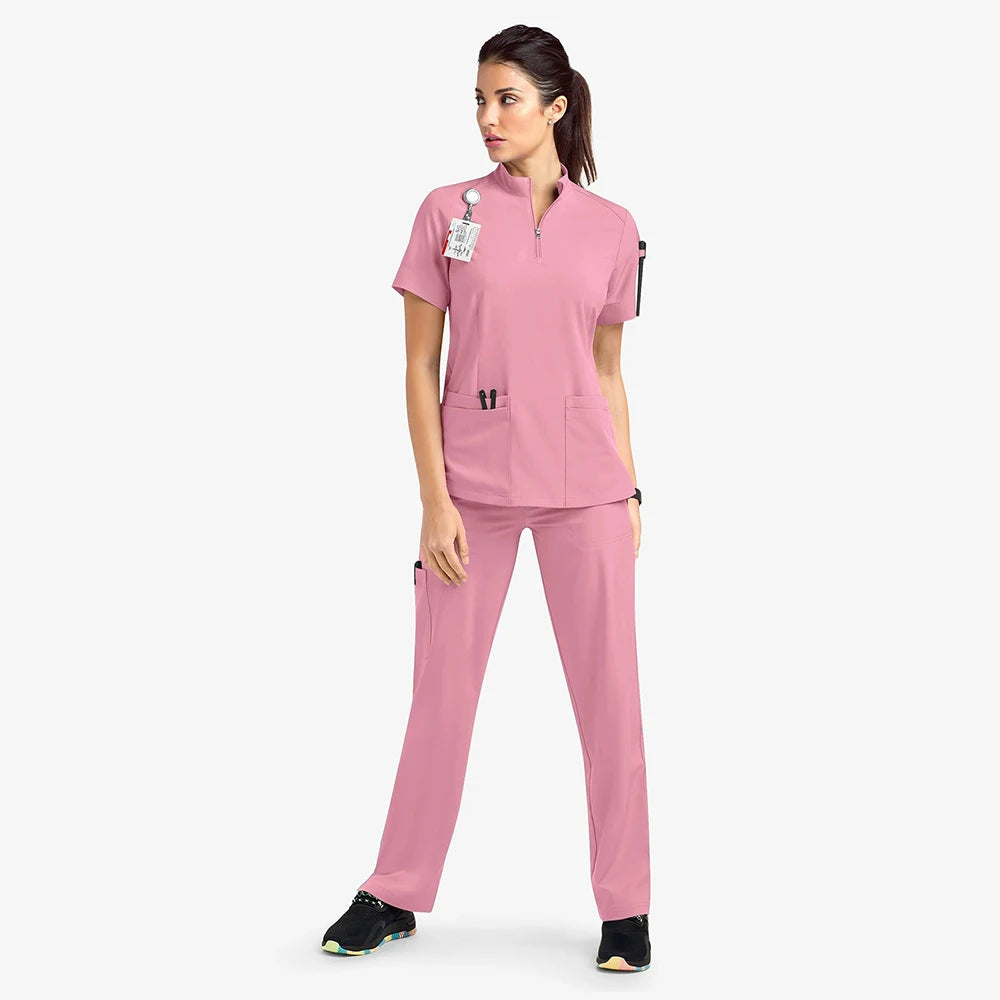 Women Hospital Doctor Workwear Unisex Medical Uniforms for V-neck Nurse Scurbs Set Oral Dental Surgery Work Uniform Short Sleeve