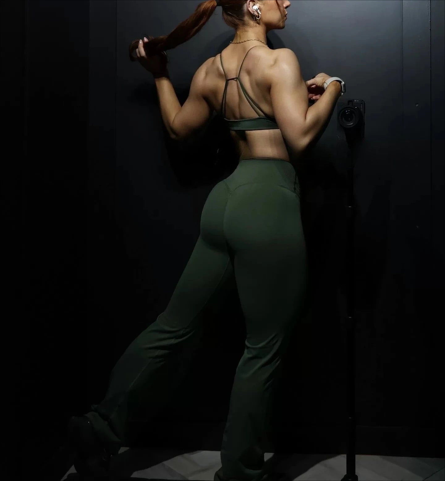 NO LOGO 2 Pieces Flared Legging Set Women Twist Front Sports vest Top Wide Leg Yoga Pants Seamless Yoga Set Tracksuits Workout