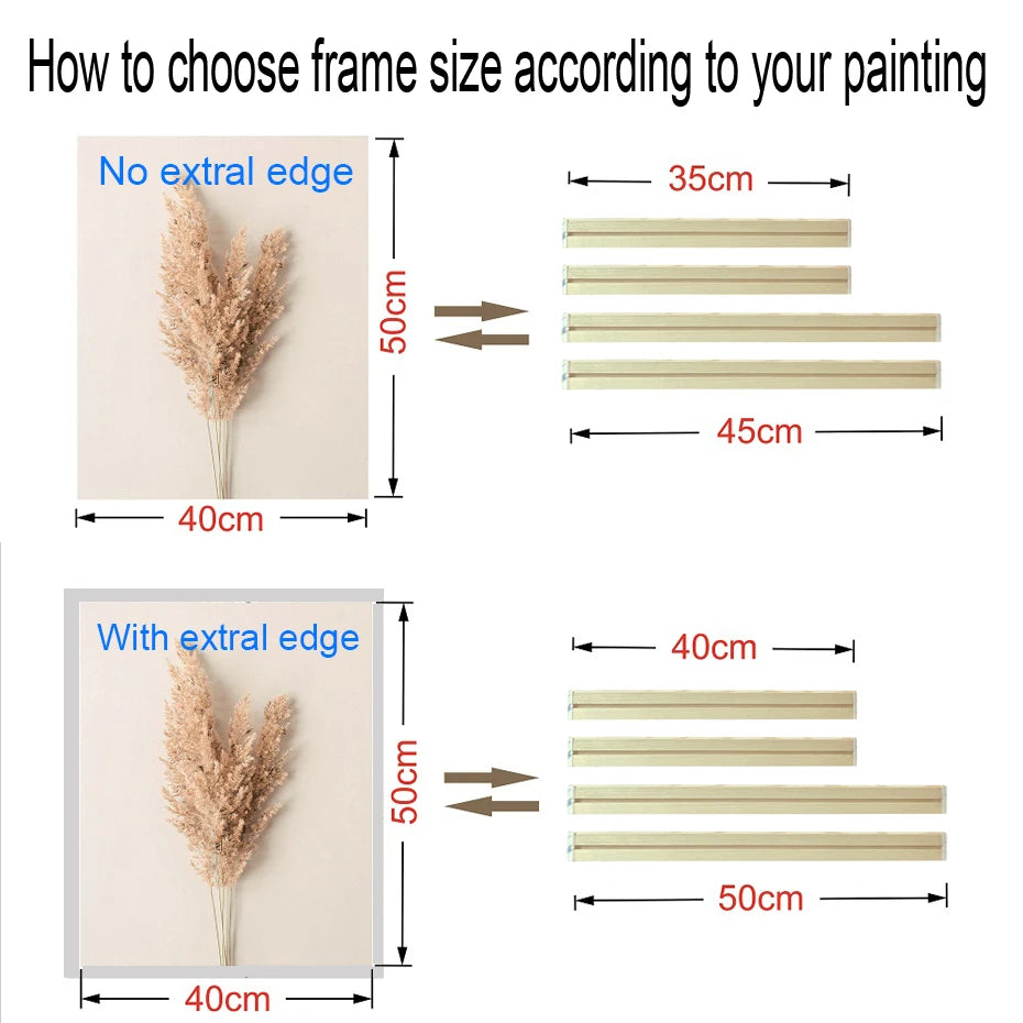35x55 40x60 45x65cm Wall Art Painting Frame Wooden Frames for Canvas Oil Painting Diamond Painting Frames Canvas Wood Wall Frame