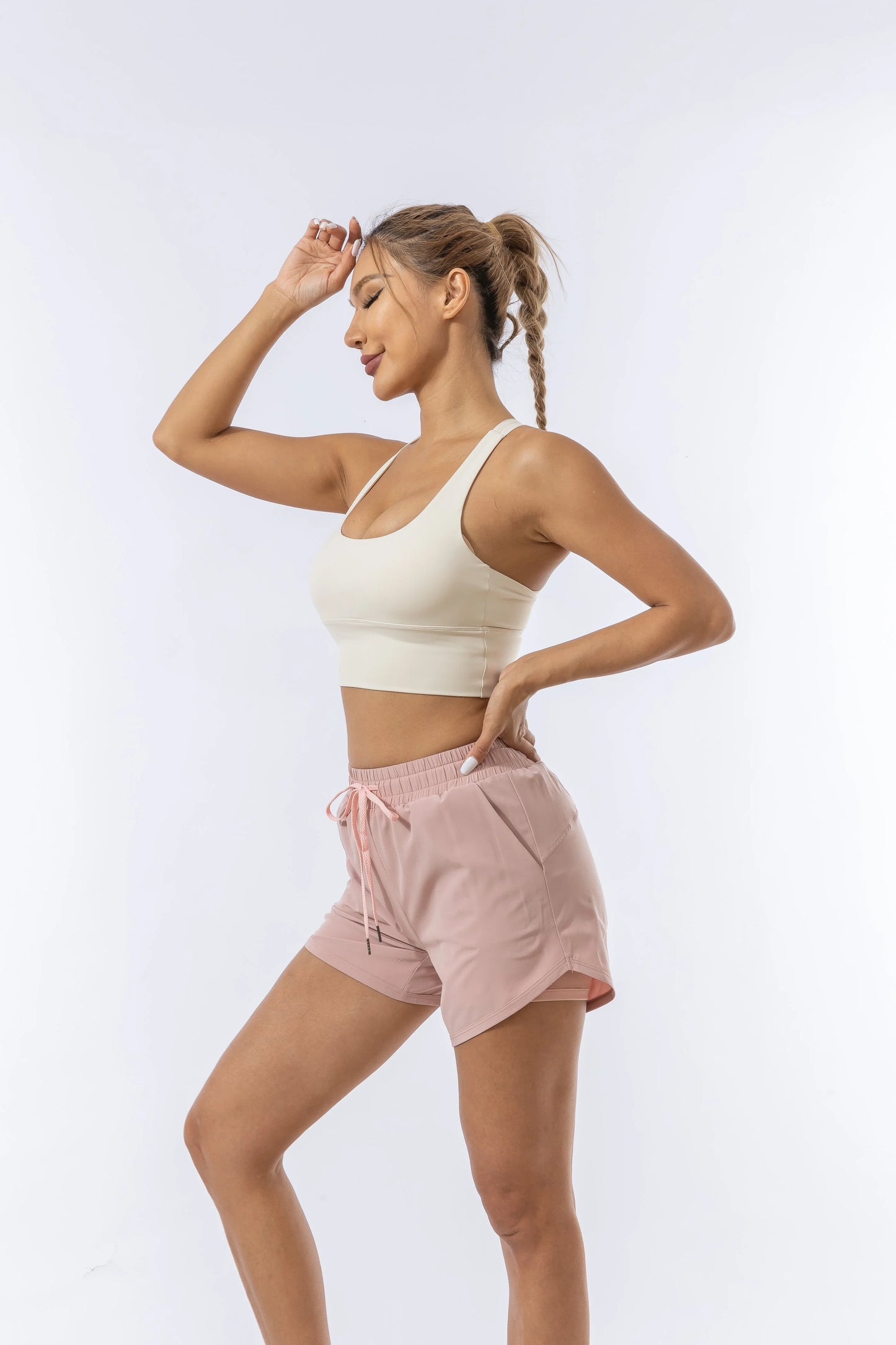 Women's Quick Dry Sports Shorts Layered for Running Yoga