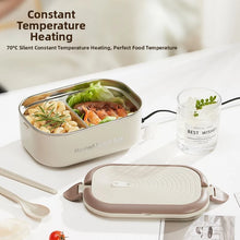 304 Stainless Steel Electric Lunch Box Constant Temperature Heated Lunch Box Plug-in 1.2L Double Chamber Water-Free Lunch Box
