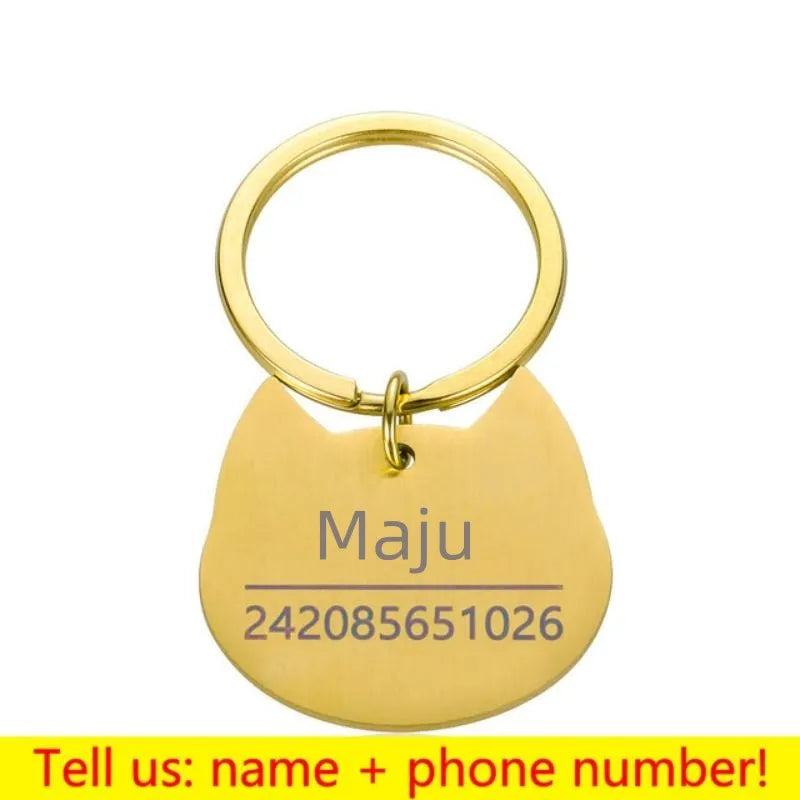Personalized Engraved Pet ID Name Cat Dog Pet ID Anti-lost Tag Pendant for Cat Puppy Dog Collar Tag Keyring Bone Pet Accessories