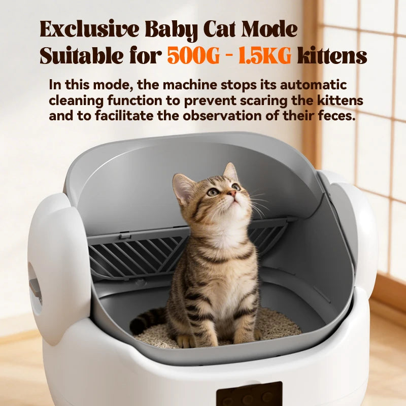 Pokpaw CL23 Automatic Cat Litter Box App 72L Large Capacity with Kitten Mode – Quiet Smart Litter Box Travel Cat Toilet Supplies
