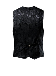 2026 Luxury Business Jacquard Suit Vest Men Slim Fit Tops Black White Wedding Social Dance Party Dress Size 6XL 7XL 8XL