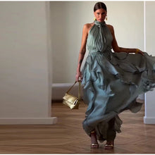 Sexy Cascading Ruffle Pleated Women Long Dress Fashion Lace Up Sleeveless Empire Female Dresses 2026 Spring Summer Lady Robe