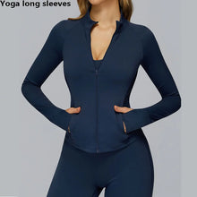 Women Stand Up Collar Zip Jacket Yoga Long Sleeve Gym Wear