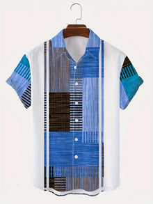 The new men's short-sleeved shirt for summer 2025 is breathable lightweight casual and fashionable with 3D printing