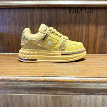 Chunky Sneaker Mens Womens Designer Printed Board Shoes Fashion Casual Microfiber Leather Fabric Height Increased Platform Shoes