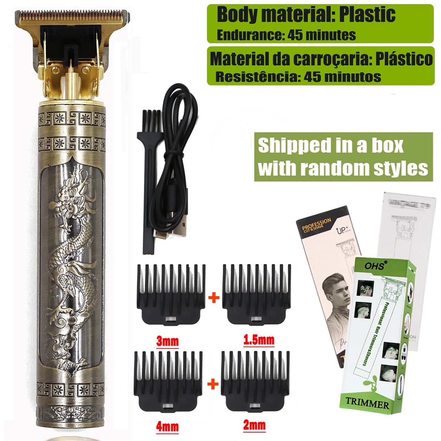 T9 Hair Clipper 0mm Barber Shaver Beard Trimmer Electric