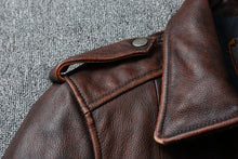 Veste en cuir véritable rouge marron vintage pour homme, en cuir de vachette souple, manteau d'hiver noir, vestes de motard Jaqueta Masculina De Couro