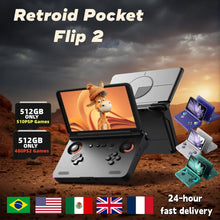 Retroid Pocket Flip 2 Retro Handheld Game Console 5.5Inch AMOLED Touch Screen SD865 Android13 Video Game Console 8G+128G PS2 PSP