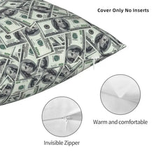 Custom Fashion Giant Money 100 Dollar Bills Cushion Cover 45x45cm Soft European Pillow for Car Square Pillowcase