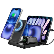 5-in-1 Fast Wireless Charger Station For MagSafe Type C USB Output for iPhone Apple Watch AirPods Light Control Foldable Desk