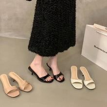 2026 Summer New Brand Women Slipper Fashion Open Toe Slip on Slides Ladies Elegant Thin High Heel Dress Pumps Slides 524