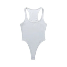 Sleeveless Knit Bodysuit U Neck Off Shoulder Tank Top Women