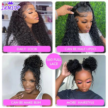36 Inch Invisi Strap 360 Hd Full Lace Curly Water Wave Human Hair Wig 250 Density Pre Plucked Pre Cut Wear And Go Glueless Wigs