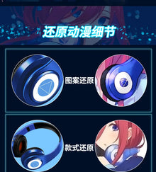 Miku Nakano Sanjiu Cosplay Bluetooth Headset 5.0 Over-ear Stereo Anime Headphones for Mobile Phone