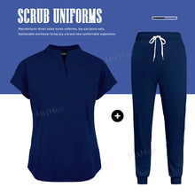 Medical Scrub Joggers Sets Fashion Nurse Uniform Women Men Beauty Salon Healthcare Pharmacy Nursing Scrub Top+pants Suit Uniform