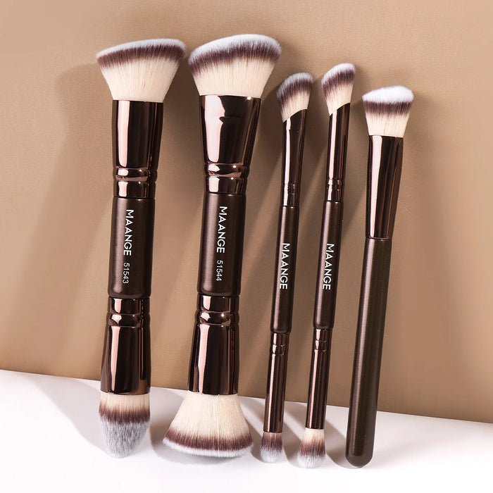 MAANGE Kit de 5 pinceaux de maquillage : fond de teint, blush, correcteur, fards à paupières. Ensemble de pinceaux de maquillage polyvalents, pinceaux professionnels.