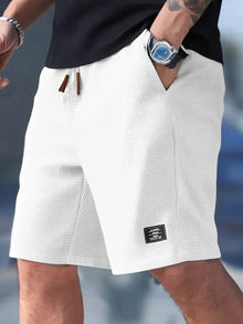 2026 Summer Men's Waffle Texture Casual Sports Beach Shorts Quick Dry Trendy Versatile Bermuda Shorts Streetwear Lightweight