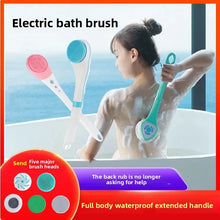 New Waterproof Electric Bath Brush Long Handle Scrub Brush Back Scrubber Five-In-One Shower Brush Home Use Bathing Device