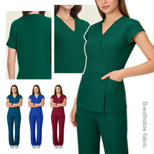 Scrubs Set Nurse Medical Uniforms Doctor Surgery Overalls Beauty Salon Workwear Short Sleeve V-neck Tops+Pants Sets Women Unisex
