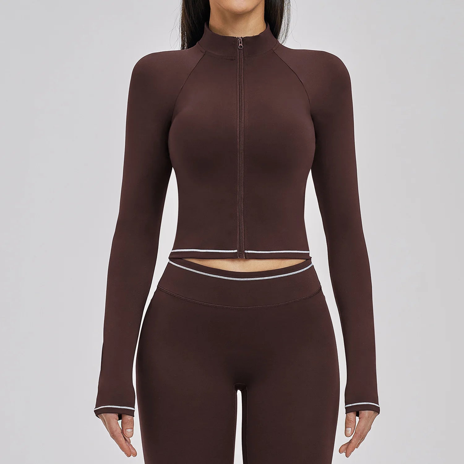 Women Yoga Long Sleeve Jacket Zipper For Running And Fitness
