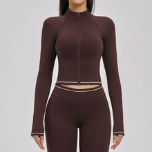 Women Yoga Long Sleeve Jacket Zipper For Running And Fitness