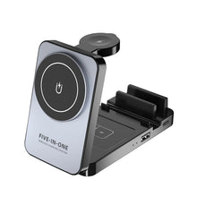 5 in 1 Magnetic Wireless Charger Foldable Charging Station Fast 15W Qi Charger for iPhone Samsung Huawei Xiaomi Watch AirPods