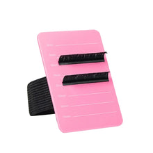 Support pour cils en acrylique, tablette pour extensions de cils avec bande de fixation 7-14 mm/8-15 mm, plaque à main pour maquillage en salon