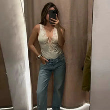 Women's Top Tank 2026 Summer New Unique Fashion Focus Sexy Satin Lace Bodysuit Nightclub Elegant Party Evening Women's Vest