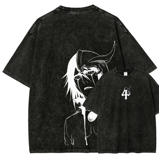 Ulquiorra Cifer BLEACH Graphic T Shirt Men Women Short Sleeve Cotton Tshirts Vintage Washed Tee Harajuku Male Oversized T-shirt