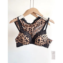 Sexy Leopard Print Lingerie Set Women Wireless Invisible Push Up Small Breasts,adjustable A To C Cup,sheer Lace Pure Design, S-X