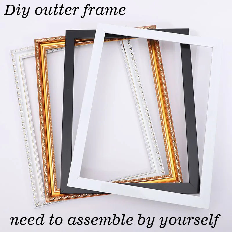 Customized Large size Frame European Style Diy Outer Frame For Diamond Painting PS Foam Frame  Wall Art Home Decoration
