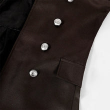 S-5XL Plus Size Men Gothic Trench Medieval Steampunk Retro Style Long Jackets Double-breasted Solid Men's Vintage Long Jackets