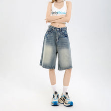 2026 Korean Street Casual Y2K Loose Wide-leg Denim Shorts Five-point Baggy Jeans Women's All-match Straight Summer Hot Shorts