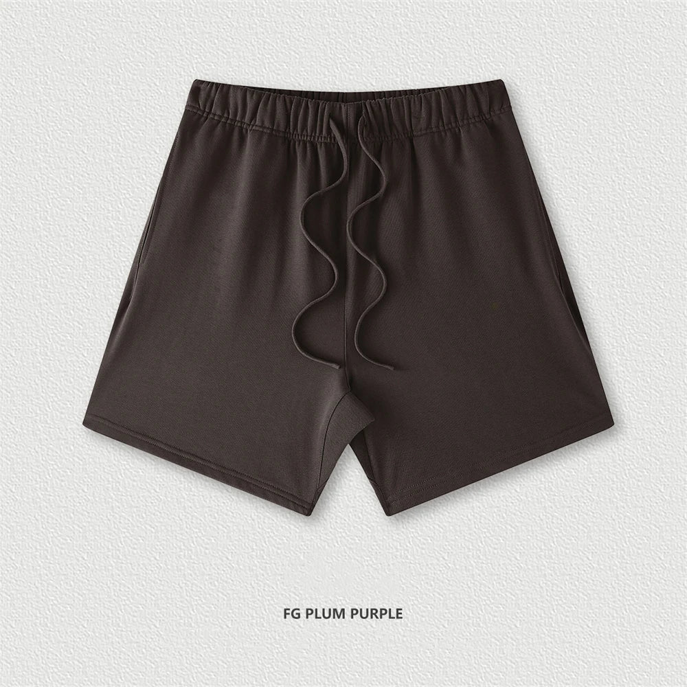 ZODF 2025 Summer Men Heavy Weight 425gsm Cotton Shorts Unisex Women Loose High Street Comfortable Solid Pants Streetwears HY0495