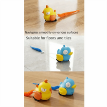 Creative Wind Up Bird Shape Interactive Cat Tail Pull Play Bird Cat Teaser Sounding Bite-Resistant Cat Exercise Indoor Fun